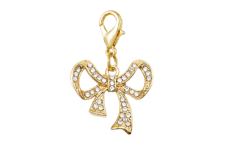 Rhinestone Bow Charm (Big Stones)