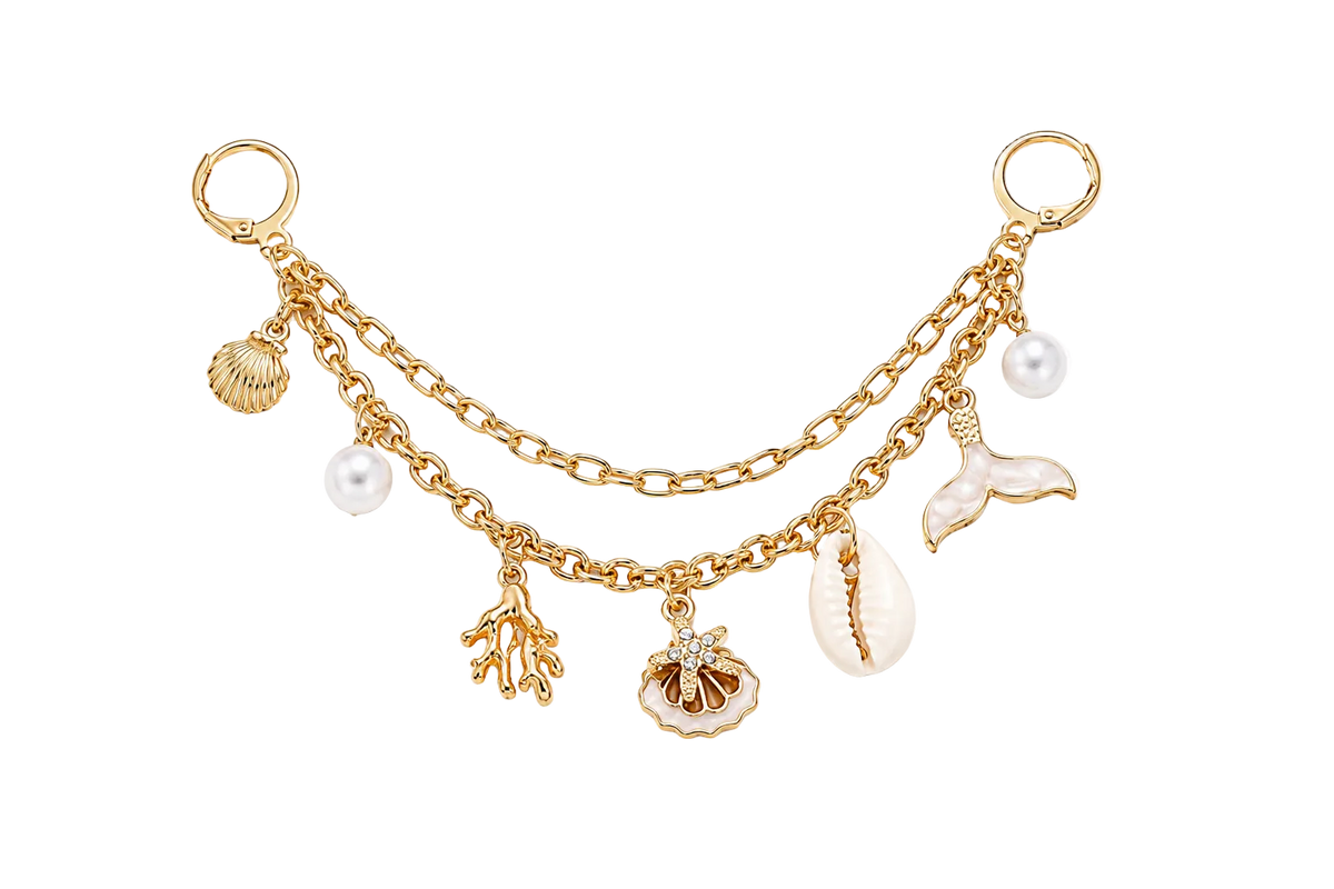 Golden Seashell Charm Chain