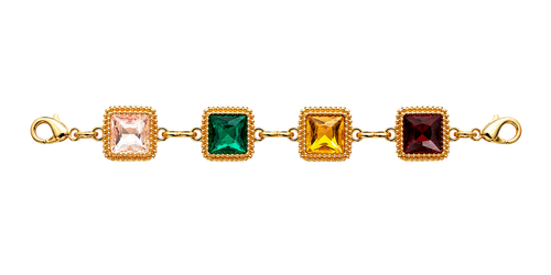 Four-Gem Gold Chain