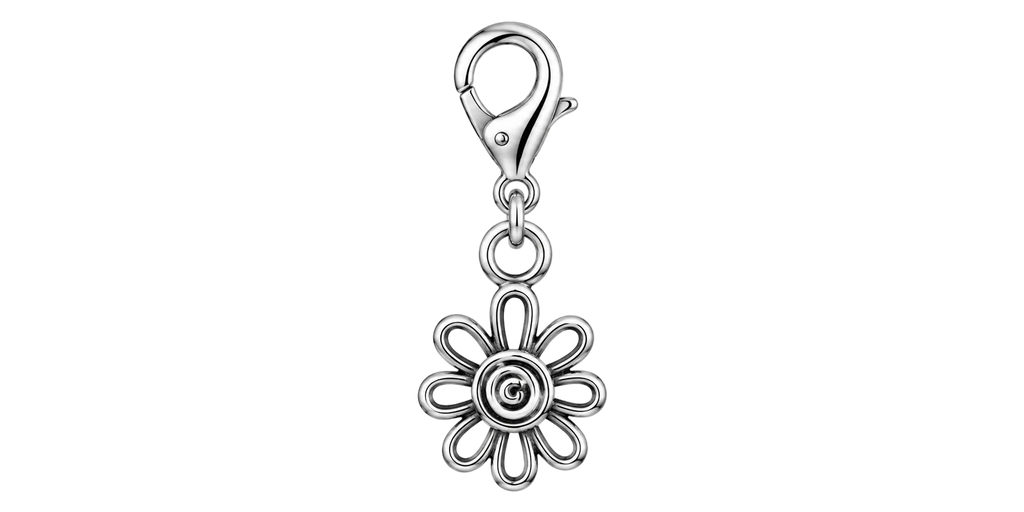 Silver Daisy Twist Charm