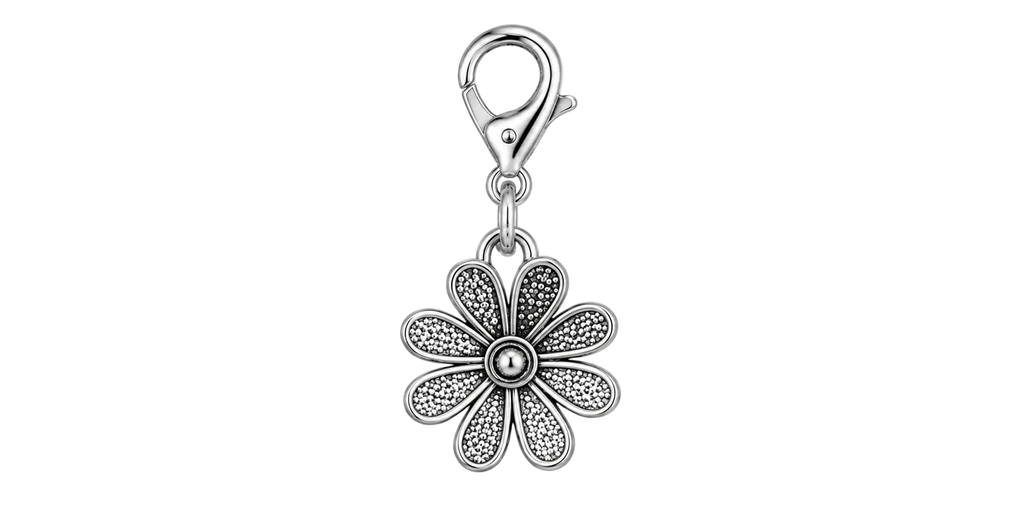 Silver Daisy Dot Charm
