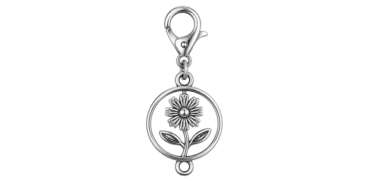 Antique Silver Daisy Charm