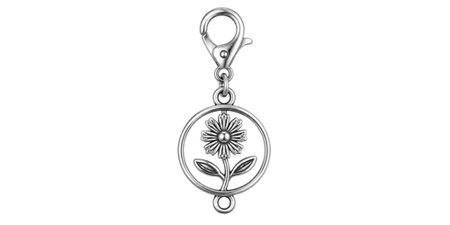Antique Silver Daisy Charm