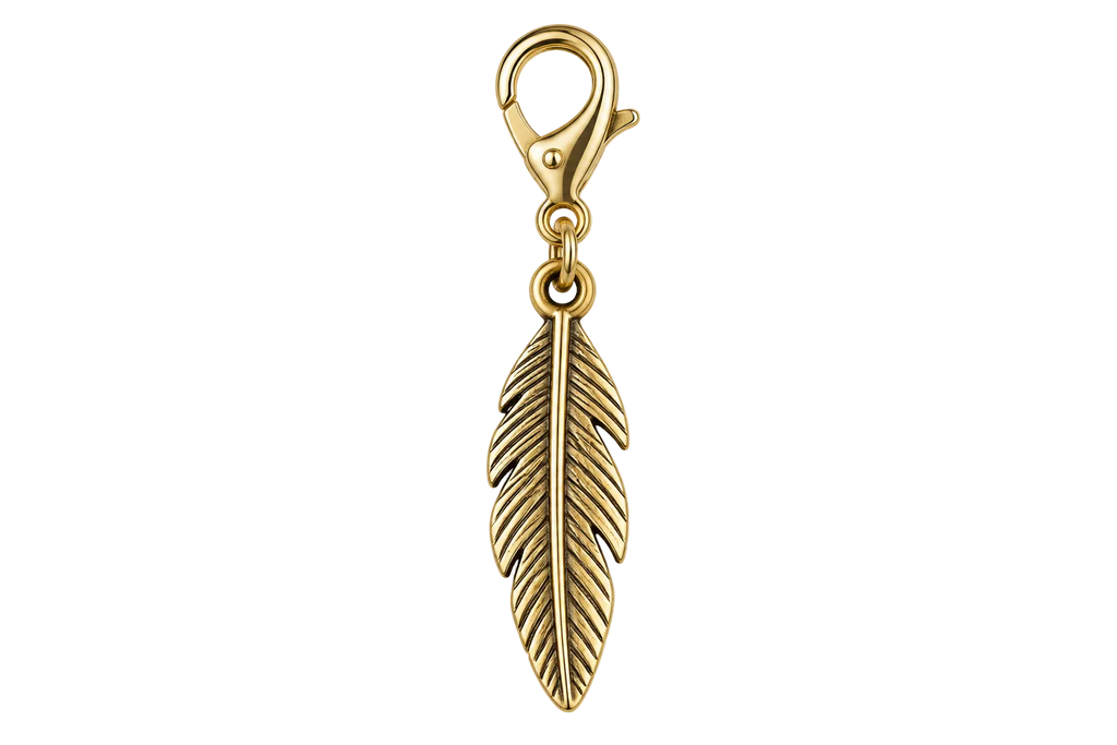 Gold Feather Charm