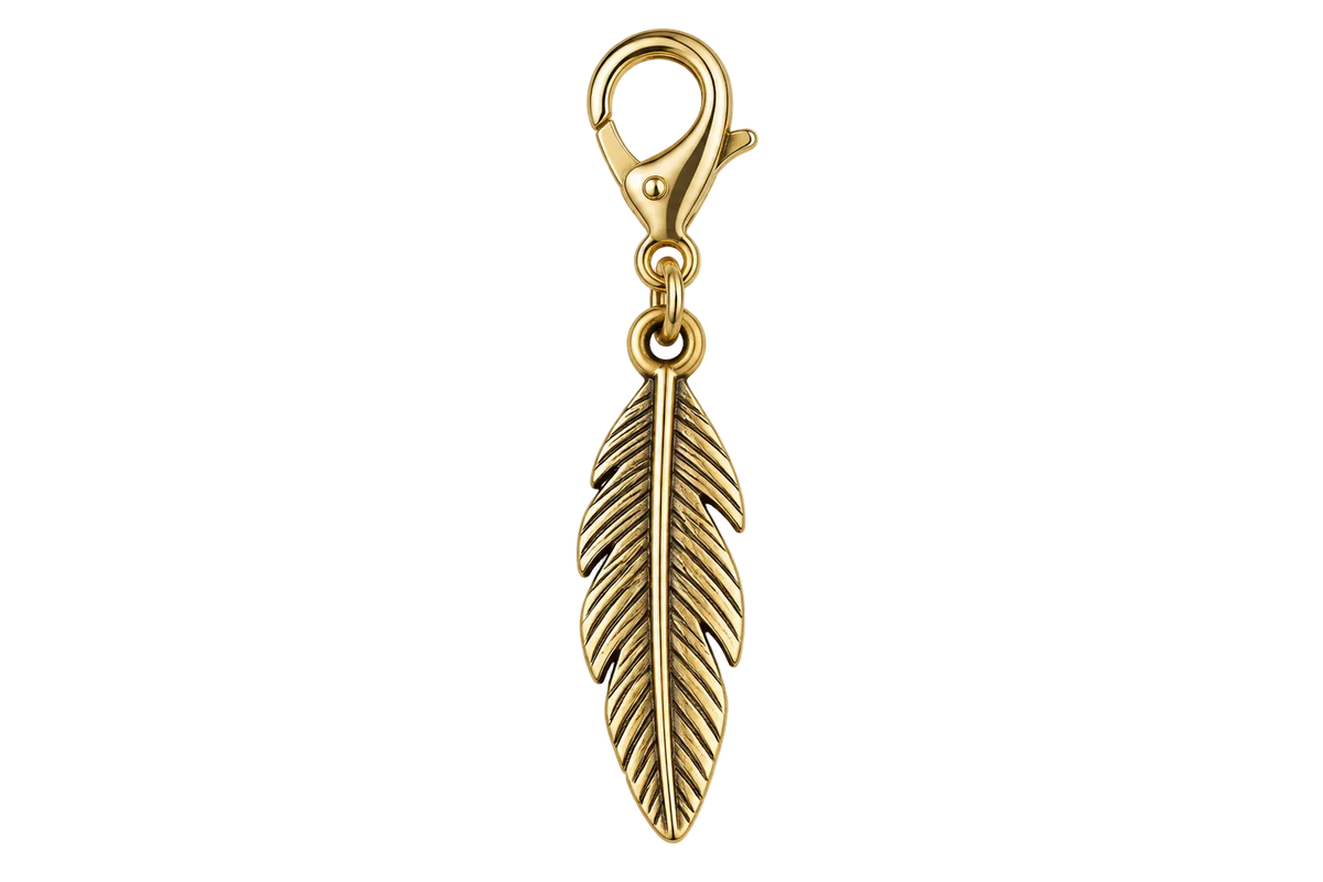 Gold Feather Charm