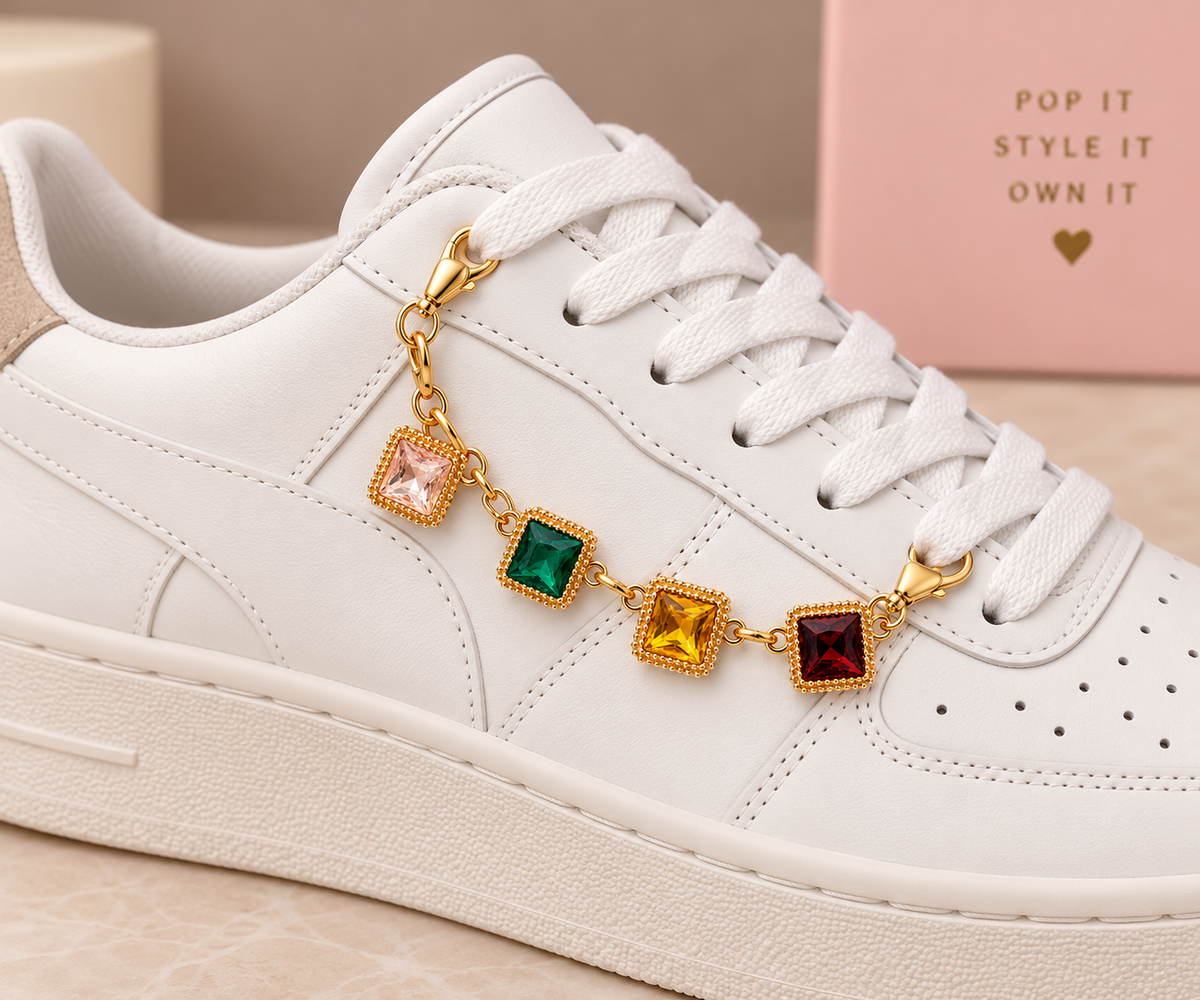 Four-Gem Gold Chain